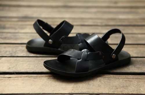 New Mens Peep Toe Hollow Breathable Korean Mocassin Flat Sandals Shoes Size F425