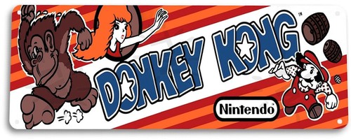 Donkey Kong Classic Arcade Marquee Game Room Man Cave Decor Large Metal Tin Sign