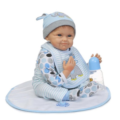 22/'/' Handmade Alive Reborn Boy Doll Soft Vinyl Newborn Lifelike Baby Doll Gifts