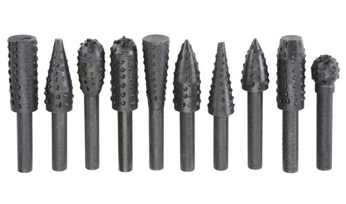 High Carbon Steel Rotary Rasp Set 10 Pc drill bit tools X3-3 WARRIOR 62694