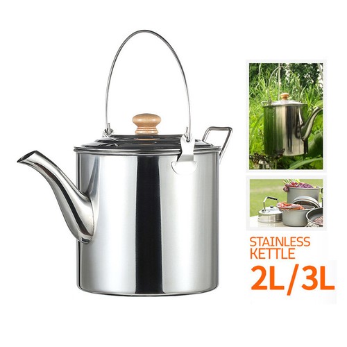 Outdoor Kettle Camping Cooker Hiking Stainless steel Large Capacity Useful