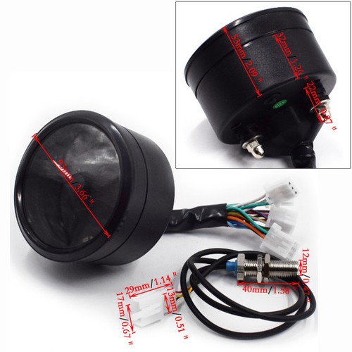 BlueBacklight Universal LCD Digital Odometer Speedometer Tachometer Gauge Classy