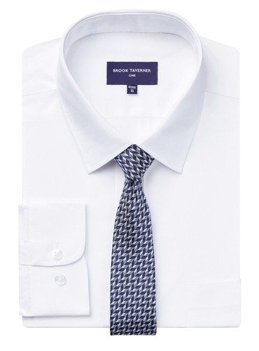 BROOK TAVERNER MEN/'S LONG SLEEVE CLASSIC SHIRT CHEST POCKET COLLAR SMART WORK