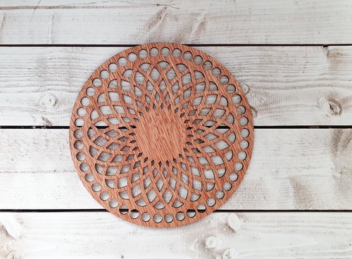 Circular Shape 20cm Wooden Bottom Base and Top//Lid for Crochet Basket