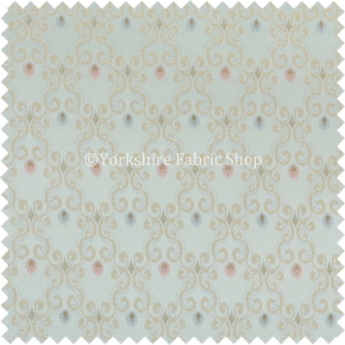New Modern Quality Regency Medallion Pattern Teal Upholstery Furniture Fabric
