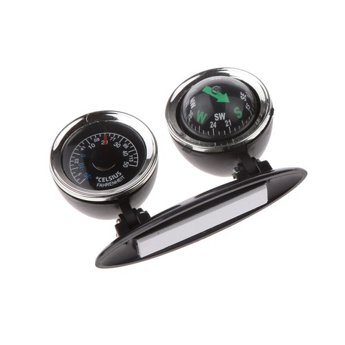 2 in 1 Car Driving Navigation Compass Thermometer Boat Truck Direction Guide