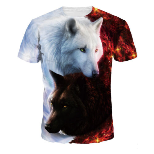 Casual 3D Print Wolf T-Shirts Mens Womens Animal designer Tee shirt Graphic Tops