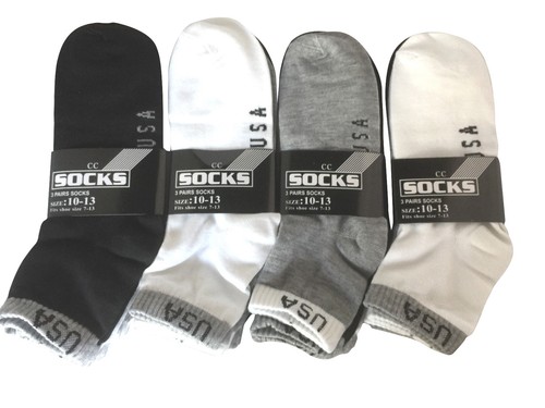 Men/'s 12 Pairs Athletic Sports Low Cut Quarter Ankle Crew Cotton Thin Socks Lot