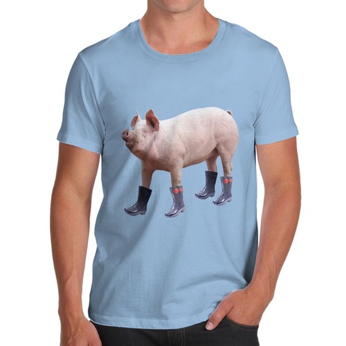 Twisted Envy Men/'s Pig In Boots Cotton T-Shirt