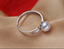 Schicker Ring Weiße Süßwasserperle Verstellbar Echt Sterling Silber 925 Neu