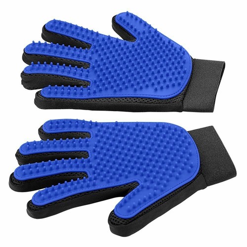 Dog Cat Pet Grooming Gloves Brush Hair Remover Mitt Massage Deshedding-1 Pair
