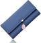 Roulens PU Leather Wallet for Women with RFID Leaf Pendant Zipper Coin Long with