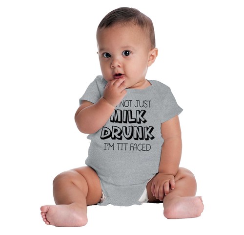 Not Milk Drunk Tit Faced Gerber OnesieFunny Feeding Humor Baby Romper