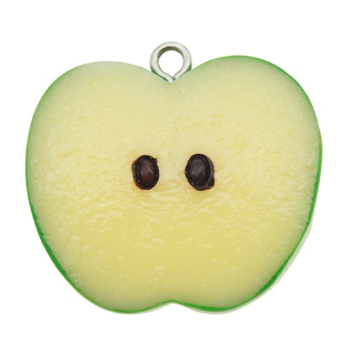 Assorted 3D Resin Apple Slices Fruit Pendant Charms Jewelry DIY Accessories 3pcs