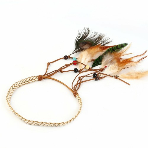 Klassische Festival Feder Stirnband Hippie Kopfschmuck Haarschmuck Boho
