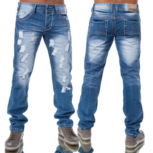 M358 fadnoble Uomo Straight Fit Jeans Pantaloni Spessore Cuciture Designer Vintage