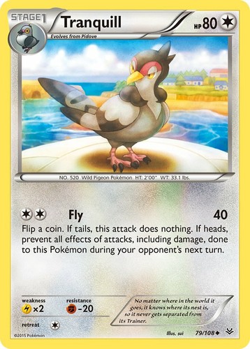 Roaring Skies Set 2015 Uncommon Pokemon Card Tranquill 79//108