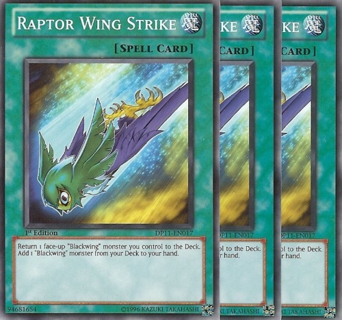 3 X YU-GI-OH DP11-EN017-1st ED RAPTOR WING STRIKE