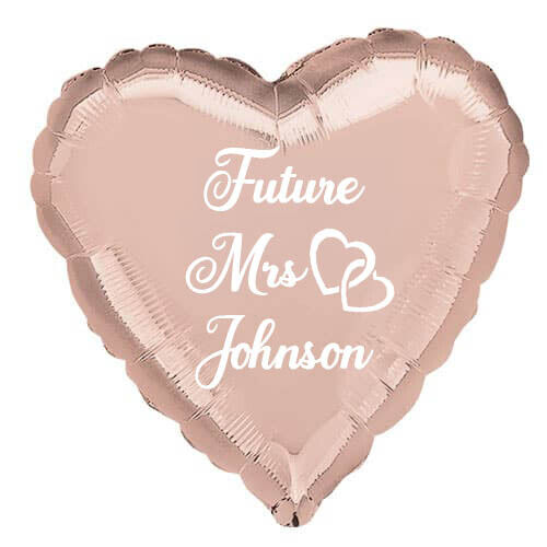 Rose Gold heart 18&#034; Foil Balloon Gift Team Bride to be / Hen Do PERSONALISED