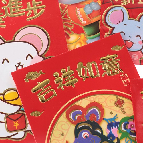 SENIOR BRITHDAY RED MONEY ENVELOPES 6PCS A PACKET