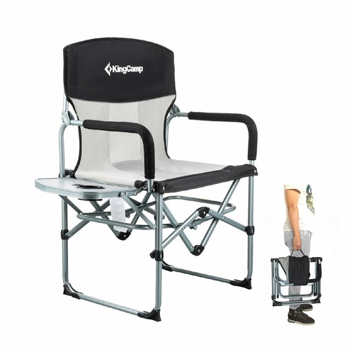 KingCamp Heavy Duty Compact Camping Pliable Maille chaise avec table et Handl