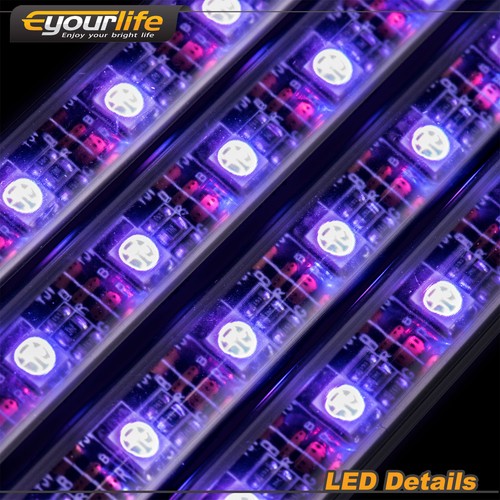 12LED Car Interior Strip Light RGB Color Remote Control Footwell Atmosphere Lamp