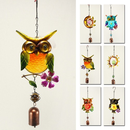 Craft Wind Bell Metal Glass Chimes Outdoor Animal Resonant Owl Hanging Garden