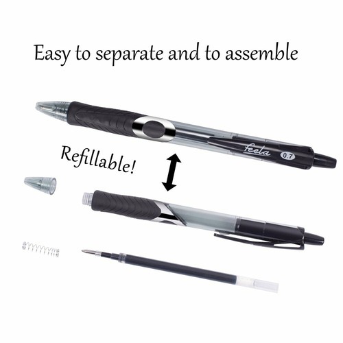 Medium Point 20 Gel Ink Raller Feela 40 Pack Retractable Black Ink Gel Pens Set