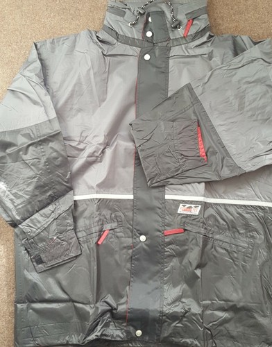 Thermo-Tex-Weather-Wear Herren Outdoor-Wander Regenjacke Gr XL schwarz-grau