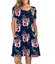 Women/'s Summer Casual T-Shirt Round Neck Short Sleeve Blouse Loose Dress Pockets