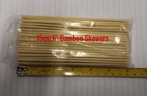 200 x 6/" Bamboo Skewers BBQ KEBAB BUFFET XMAS Catering Grade Food Safe