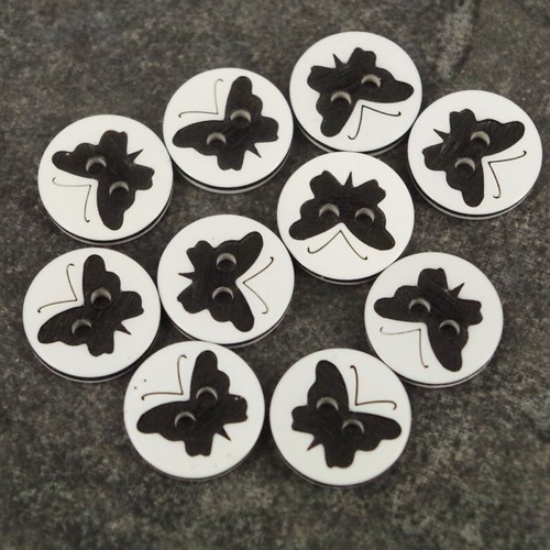 10 x Butterfly Black Buttons 12.5mm baby//Kids Craft Cards Knitting//Sewing B112
