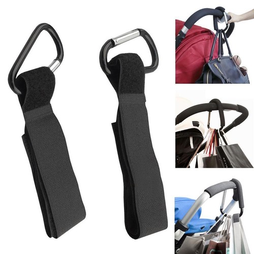 1 Pair Flaschenhalter Stark Poussette Metall Tasche Clip Kinderwagen-Haken