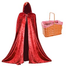 ADULT RED RIDING HOOD COSTUME CAPE & BASKET SCHOOL BOOK WEEK FANCY DRESS COSTUME