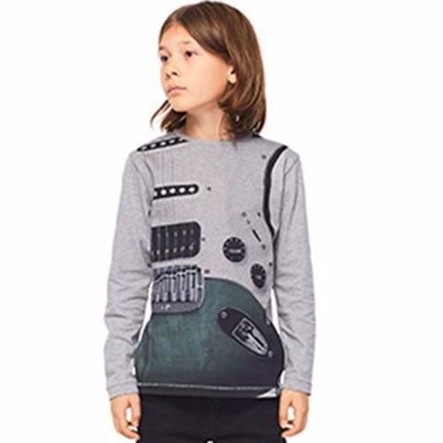 MOLO Boys Rexol Guitar Grey Long Sleeve T-Shirt
