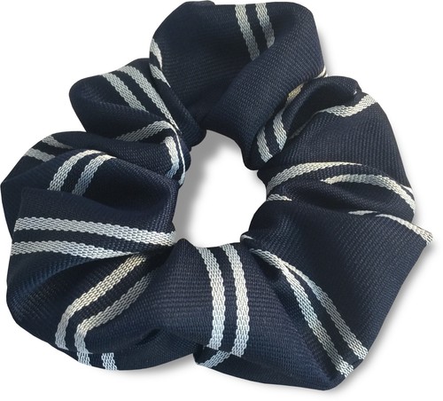 Girls Hair Scrunchie School Double Stripe Striped Uniform