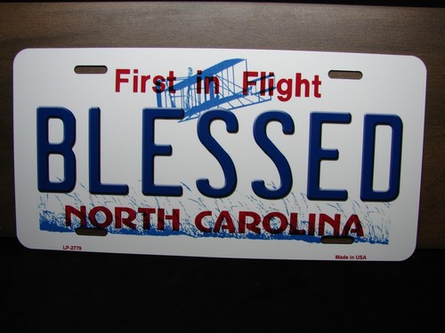 BLESSED NORTH CAROLINA METAL LICENSE PLATE TAG FOR CARS BLESSED LICENSE PLATE