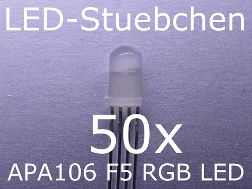 50x APA106 F5 wie WS2812B P9823-5mm RGB LED mit integriertem Controller