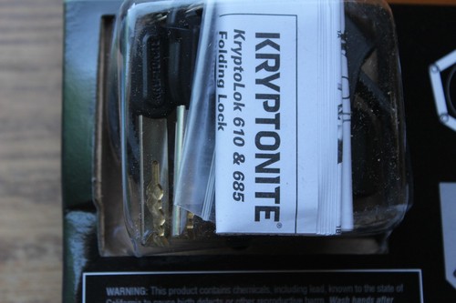 Folding Bicycle Key Lock Kryptonite KryptoLok 610 100cm w//Frame Mount New Bike
