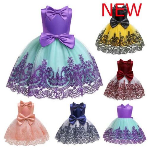 Bridesmaid Baby Wedding Dresses Girl Formal Party Kid Flower Princess Tutu Dress
