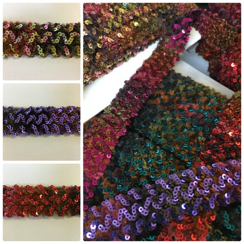 Elasticated Stretch Sequin /& Chenille Trim
