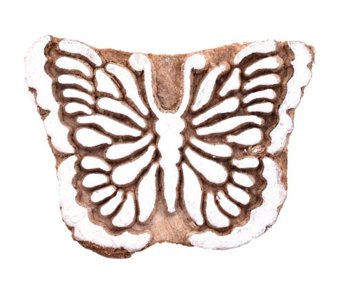 Details about  / Indian Butterfly Printing Block Handcraved Textile Stamps Wooden Blockprint Art
