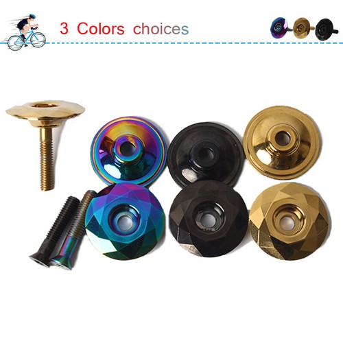 KRSEC Bike Top Cap 1-1//8/" Titanium-plated AL For MTB//Road Bicycle Headset//Stem