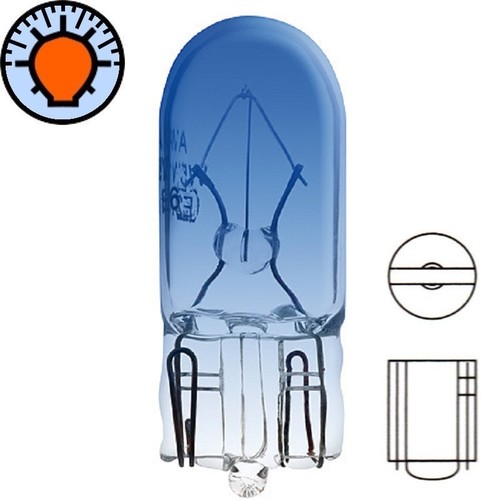 AMPOULE 12V 5W T10 BLEU WEDGE W2.1x9.5 COMPTEUR TABLEAU DE BORD VOYANT PLAQUE
