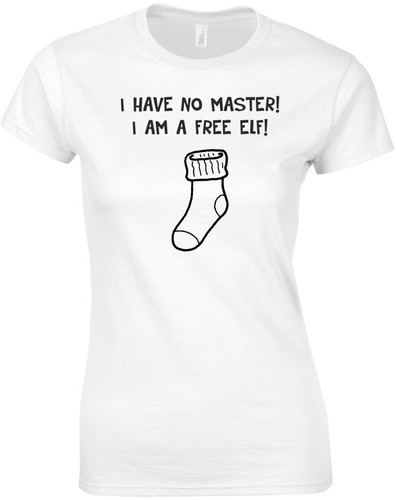 Free Elf I Have No Master Harry Potter inspired Ladies/' Printed T-Shirt