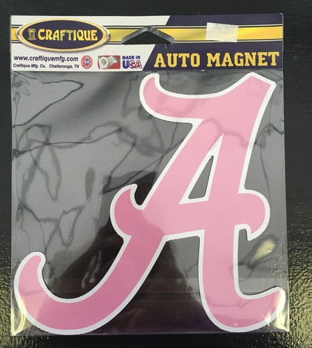 University of Alabama Pink Script A Medium Auto Magnet
