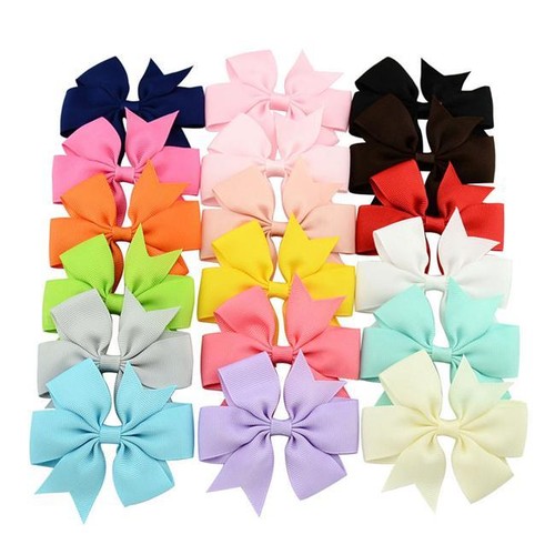 Baby Girls Hair Bows Boutique Alligator Clip Grosgrain Ribbon Hairpins LA