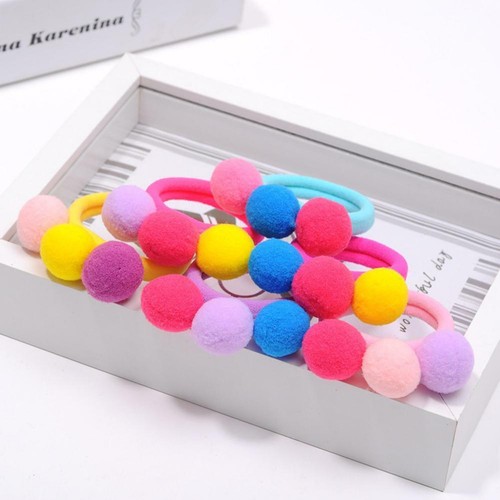 3X 3 Bälle Elastics Haar Halter Bands Gum Schöne Kind Mädchen Süßigkeit Gummi