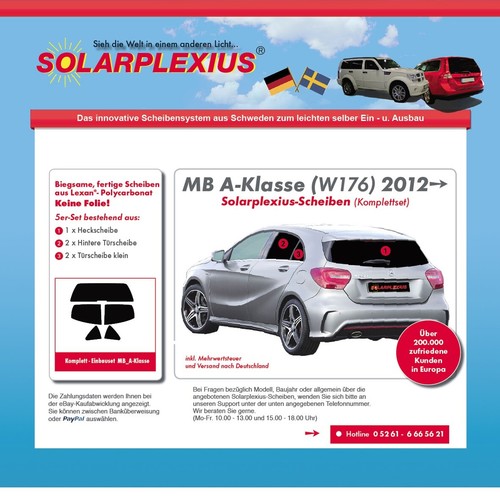 Protección solar coche discos-matiz-sonidos privacidad mercedes a-w 176 año 12-18