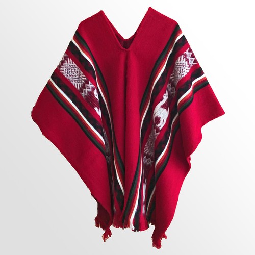 Venta al por mayor Lote 10pc poncho de lana de llama Unisex South American Cape Abrigo Hippie Boho